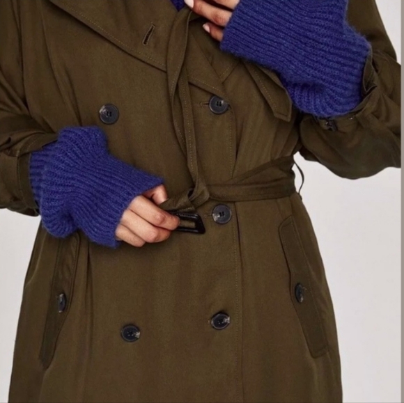 Zara Womans Outterwear oversized coat S Military Treach Olive Army Green - Picture 5 of 15